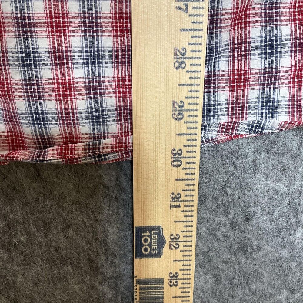 Cinch Shirt Mens Medium Red Blue White Plaid Button Down Long Sleeve Western - Picture 8 of 11